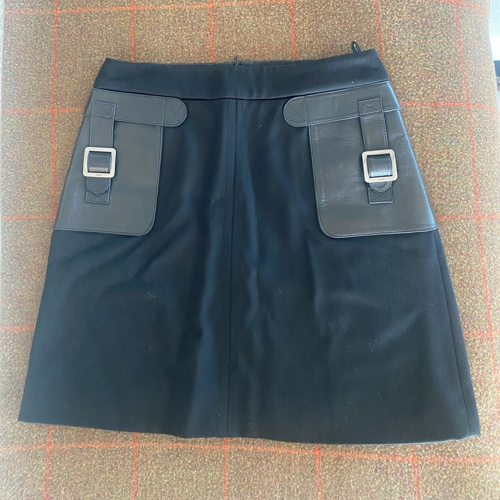 Gucci Black A-Line Mini Skirt with Cargo Style